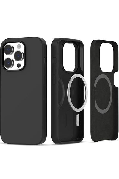 Sybero MagSafe Protection Case for Apple iPhone 14 Pro, Silicon Flexe, Impact Safe, U872, Deep Dark
