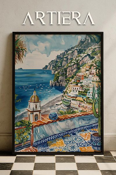 HİGUERA Masa de bucatarie cu rama din lemn in stil italian mediteranean modern Amalfi, decorare pentru bar cafenea bucatarie