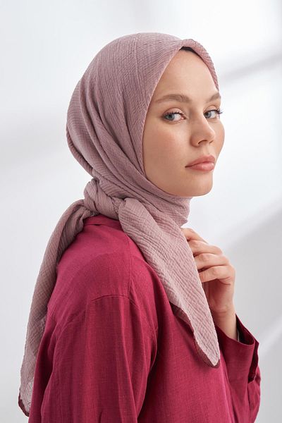 ARMANDA Muslin Piping Scarf 3353-Dark Powder