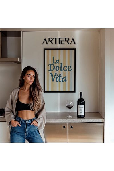 HİGUERA Dolce Vita Modern Stil Italian Mediterraneu Masa de Bucatarie Cu Cadru Din Lemn, Decorare Bucatarie Cafenea Bar