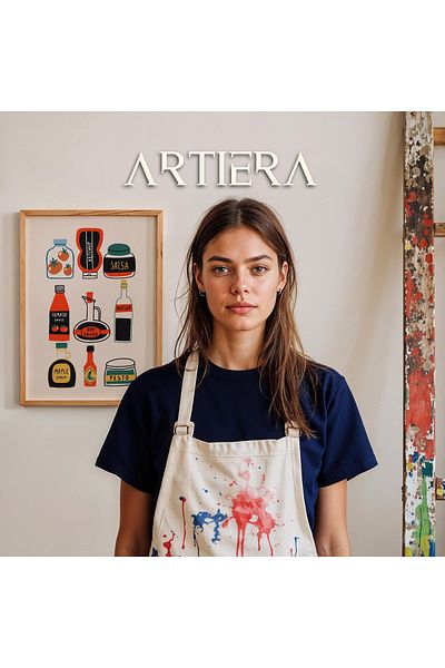 HİGUERA Tipografie Modernă Stil Italian Mediteranean Masa de Bucătărie Cu Cadru Din Lemn, Decorare Bucătărie Cafenea Bar