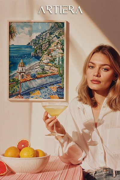 HİGUERA Masa de bucatarie cu rama din lemn in stil italian mediteranean modern Amalfi, decorare pentru bar cafenea bucatarie