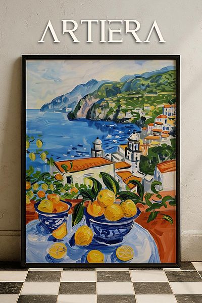 HİGUERA Masa de bucatarie cu rama din lemn in stil italian mediteranean modern Amalfi, decorare pentru bar cafenea bucatarie