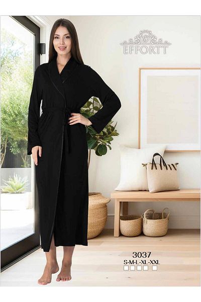 EM&FA TEKSTİL Effort Shawl Collar Long Dressing Gown