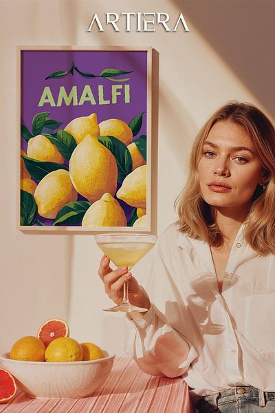 HİGUERA Lemons - Masa de bucatarie cu rama din lemn in stil italian mediteranean modern, decorare pentru bar cafenea bucatarie
