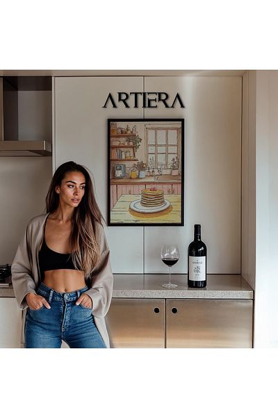 HİGUERA Masă de bucătărie maro - în stil italian mediteranean cu cadru din lemn, decorare pentru bar cafenea bucătărie