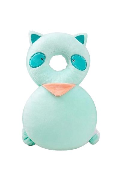 Flo Baby Head Protection Pillow Backpack, Raccoon Headrest, Turquoise, 33x6x19 cm, 180 g