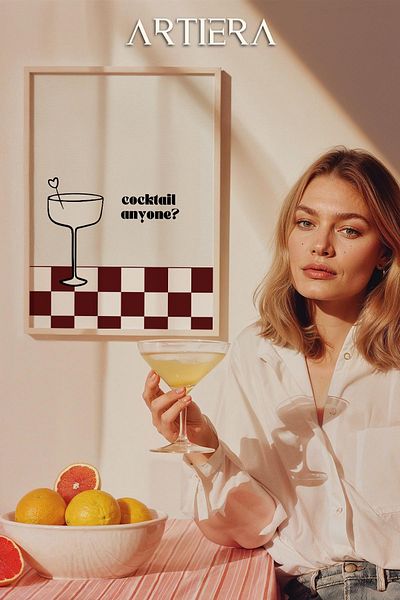HİGUERA Cocktails Modern Stil Italian Mediterranean Masă de Bucătărie Cu Cadru Din Lemn, Decorare Bucătărie Cafenea Bar