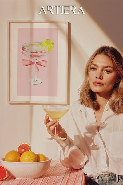 HİGUERA Cocktails Modern Stil Italian Mediterranean Masă de Bucătărie Cu Cadru Din Lemn, Decorare Bucătărie Cafenea Bar