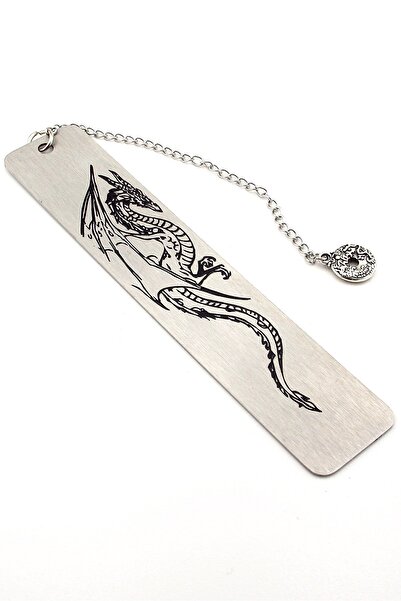 Solfera Dragon Stainless Steel Bookmark Metal Bookmark Bookmark with Chain Ay047