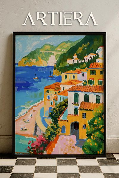 HİGUERA Masa de bucatarie cu rama din lemn in stil italian mediteranean modern Amalfi, decorare pentru bar cafenea bucatarie