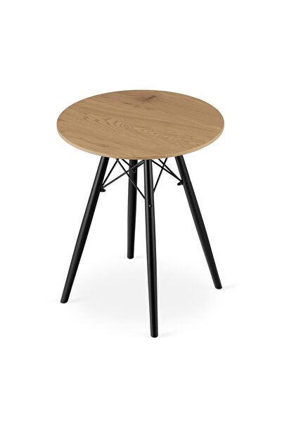 JollyMag Masa stil scandinav, Artool, rotund, MDF si lemn, natur, 60x73 cm