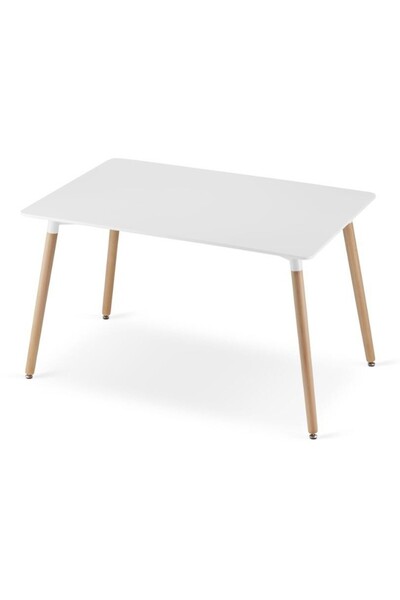 JollyMag Masa stil scandinav, Artool, dreptunghiulara, MDF si lemn, alb, 120x...