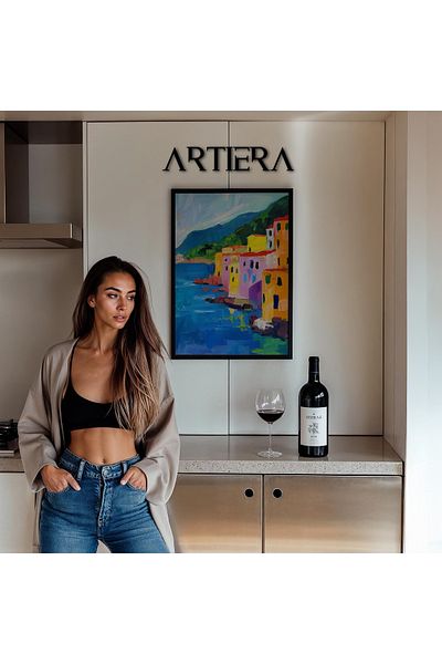 HİGUERA Masa de bucatarie cu rama din lemn in stil italian mediteranean modern Amalfi, decorare pentru bar cafenea bucatarie