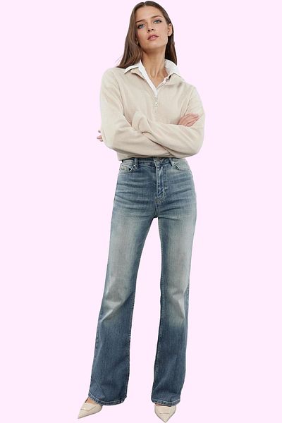 PayBuy Women's Spanish Leg Jeans Long Length Regular Waist Flare Fit Casual Style Summer's Must-Have
