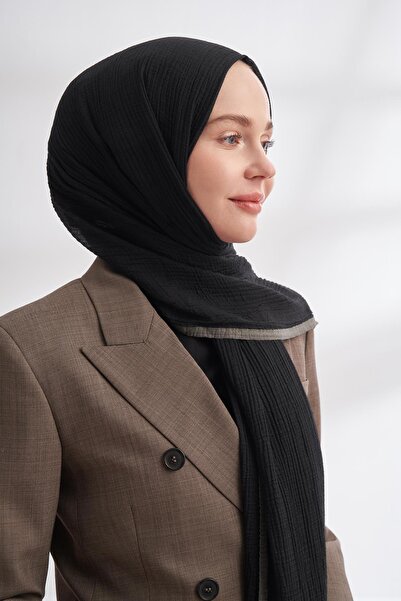 ARMANDA Muslin Piping Shawl 3352-Black