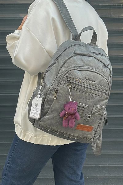 Just Polo Women's Large Size Imported Washable Leather School and Backpack Tote Bag