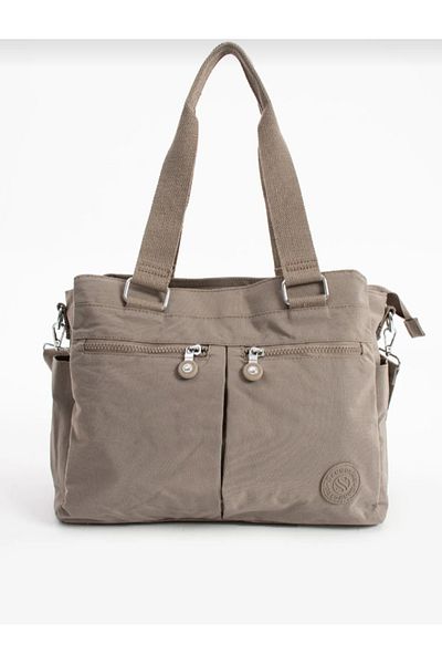 eflanmoda Women's Hand and Shoulder Bag Made of Multi-Compartment Water-Resistant Crinkle Fabric