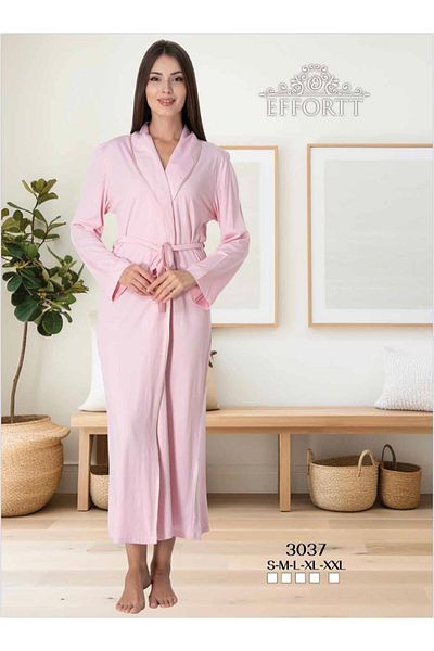 EM&FA TEKSTİL Effort Shawl Collar Long Dressing Gown