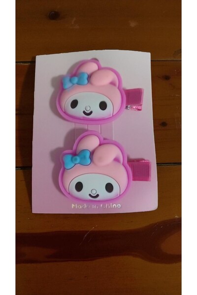 FAMEMUS ACCESSORY A Pair of Children's Clips with Silicone My Melody Figures ...