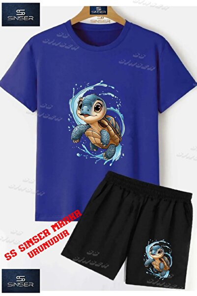SS SİNSER Children's Unisex “Karetta Karetta in Water“ Special Printed Crew N...