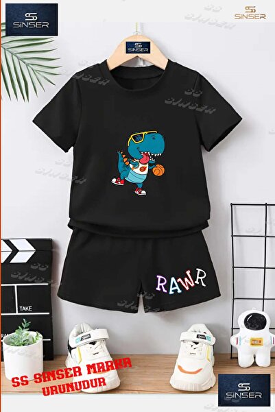 SS SİNSER Tricou cu gât rotund cu imprimeu special „RAWR DINO BASKET” UNISEX ...