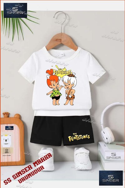 SS SİNSER Çocuk UNISEX “BABY TAS DEVRI 2LI“ Özel Baskılı Bisiklet Yaka Tişört...