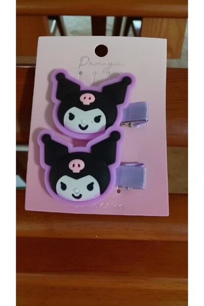 FAMEMUS ACCESSORY A Pair of Children's Clips with Silicone Kuromi Figures on ...
