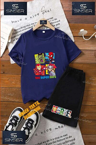 SS SİNSER Child Unisex “Marvel 4Lu 100 Spr Days“ Custom Printed Crew Neck T-S...
