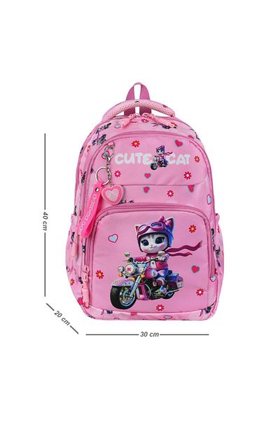Baginn Primary School Girl's Bag Set of 3 Cute Cat 40*30 cm Lunch Box Pencil Case Cute Cat