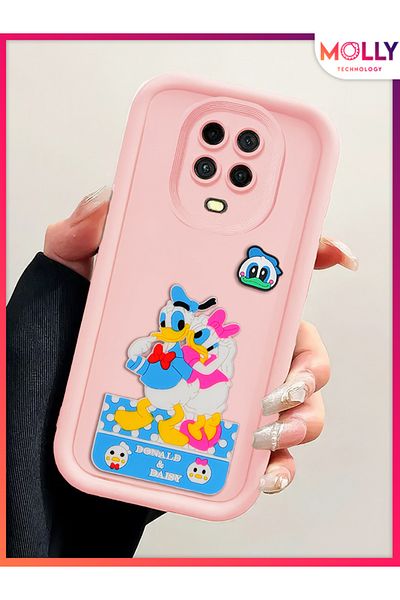 Molly Sand Pink Edges Thick 3D Embossed Donald Daisy Silicone Case for Xiaomi Redmi Note 9 Pro