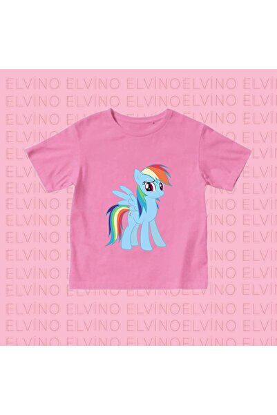 Elvino تيشيرتات My Little Ponny مطبوعة من القطن برقبة دائرية وردية اللون للفتيات