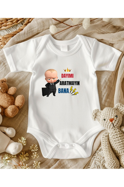 lupi DAYI YAZILI isimli zıbın bebek zıbın bebek giyim yenidoğan hediye