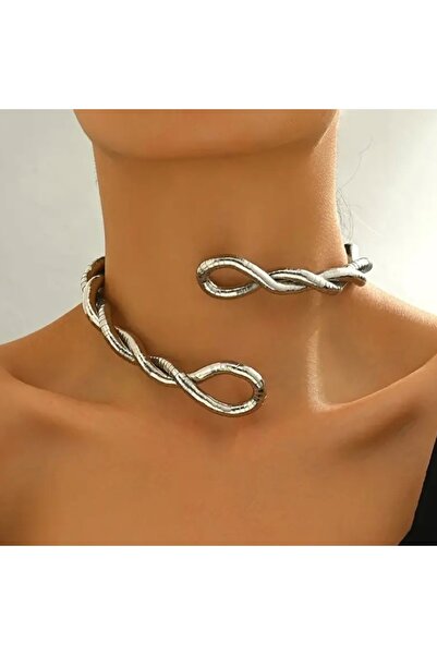 Rumeos Jewelry Esnek Gümüş Başsız Yılan Kolye, 90cm