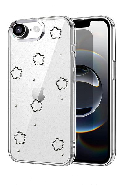 cepmoda iPhone "16E" Case "Star" Pattern Luxury Camera Protruding 3D Epoxy Transparent Cover |   No:3