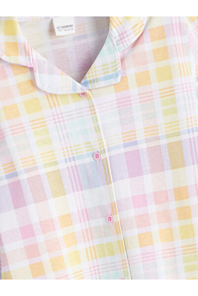 LC Waikiki LCW Kids Beyaz Gömlek Yaka Kız Çocuk Pijama Takımı