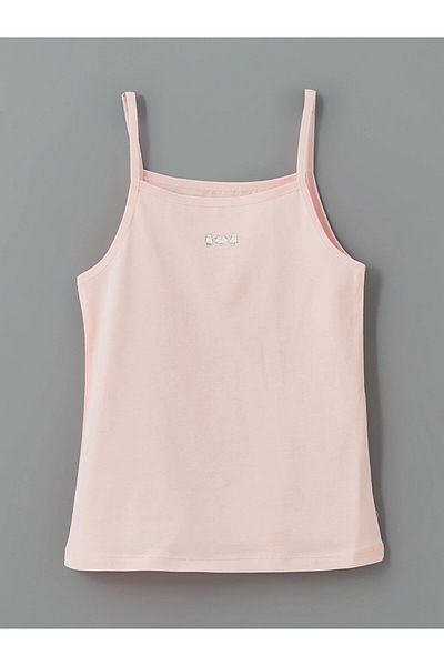 LC Waikiki Tricou pentru copii LCW Kids roz cu gât pătrat pentru fete, pachet de 2
