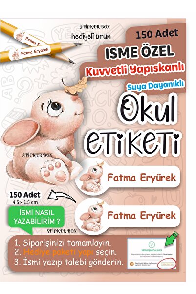 Think And Print Okul Etiketi Kalem Defter isimli Etiket Isim Yazılabilen Tavş...