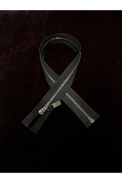 e tuhafiye 1 Adet Koyu Gri Metal Çanta-Mont-Kıyafet Fermuarı (47,5 Cm)