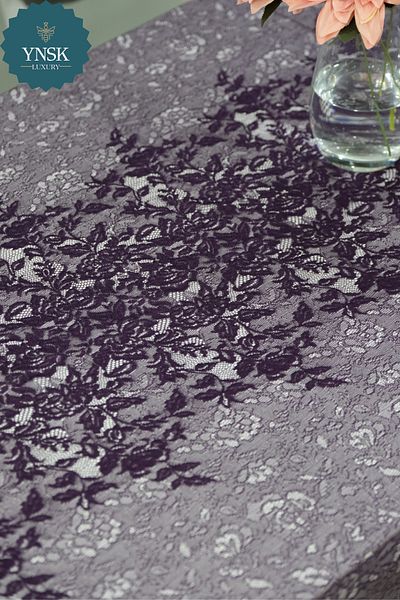 YNSK Luxury |   French Floral Patterned Lace Guipure Fabric Table Cloth