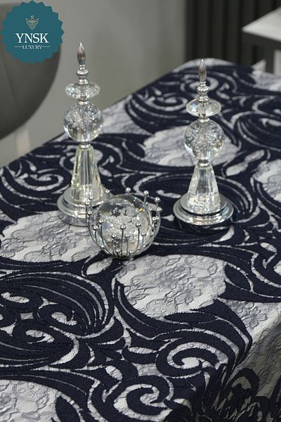 YNSK Luxury |   French Floral Patterned Lace Guipure Fabric Table Cloth