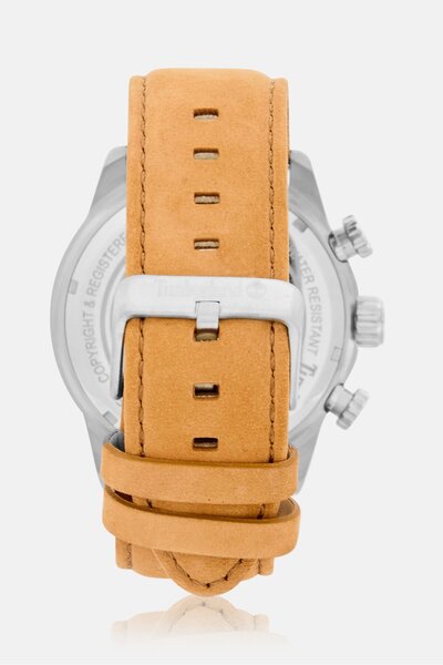 Timberland Men TDWGF0009503 Leather Analog Watch 46 mm, Brown