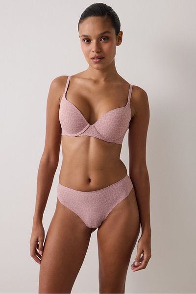 Penti Σουτιέν Underwire με μοτίβο Liny Leopard σε βρώμικο ροζ