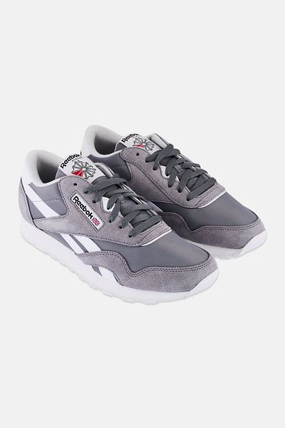 Reebok Men Classic Nylon Lace Up Running Shoes, Grey