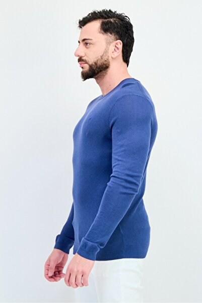 Timberland Men Crew Neck Embroidered Logo Sweatshirt, Navy Blue