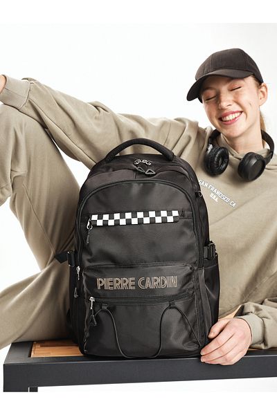Pierre Cardin Rucsac negru pentru școală pentru copii 07PCT183
