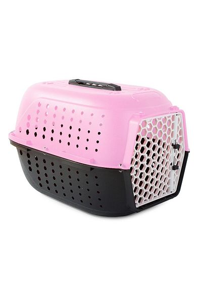 JollyMag Cusca/geanta pentru transport caine/pisica, Verk Group, plastic, roz si alb, 48x32x30 cm