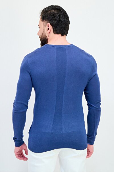 Timberland Men Crew Neck Embroidered Logo Sweatshirt, Navy Blue