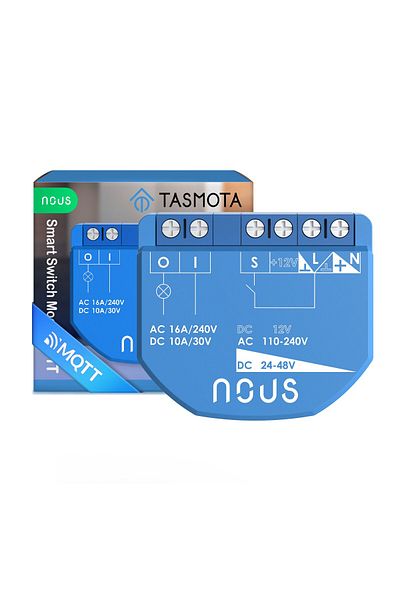 Nous Releu wireless B2T PM, 16A, Tasmota, Matter, Monitorizare energie - 1 canal, ESP32