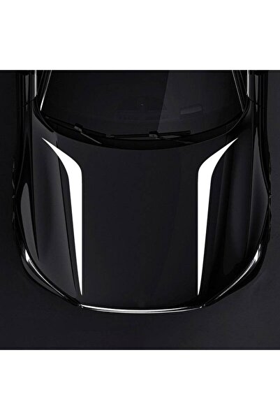 JollyMag Sada 2 samolepících tuningových samolepek, model "Hood Stripes V2", rozměr 100 x 26 cm, barva bílá